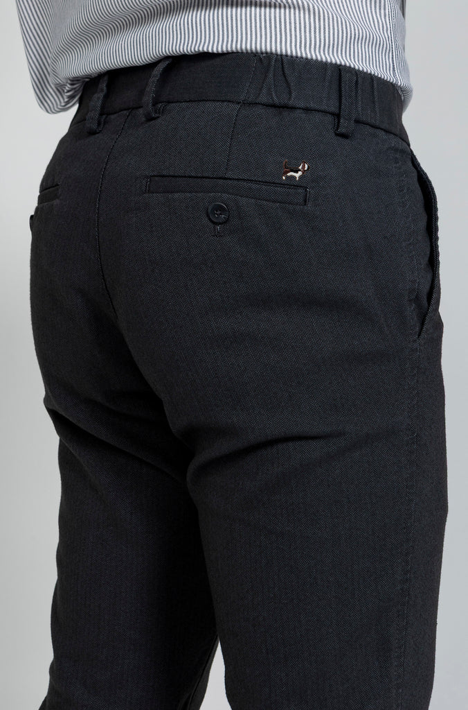 Pantalón Jogger Elástico Espiga Gris Marengo