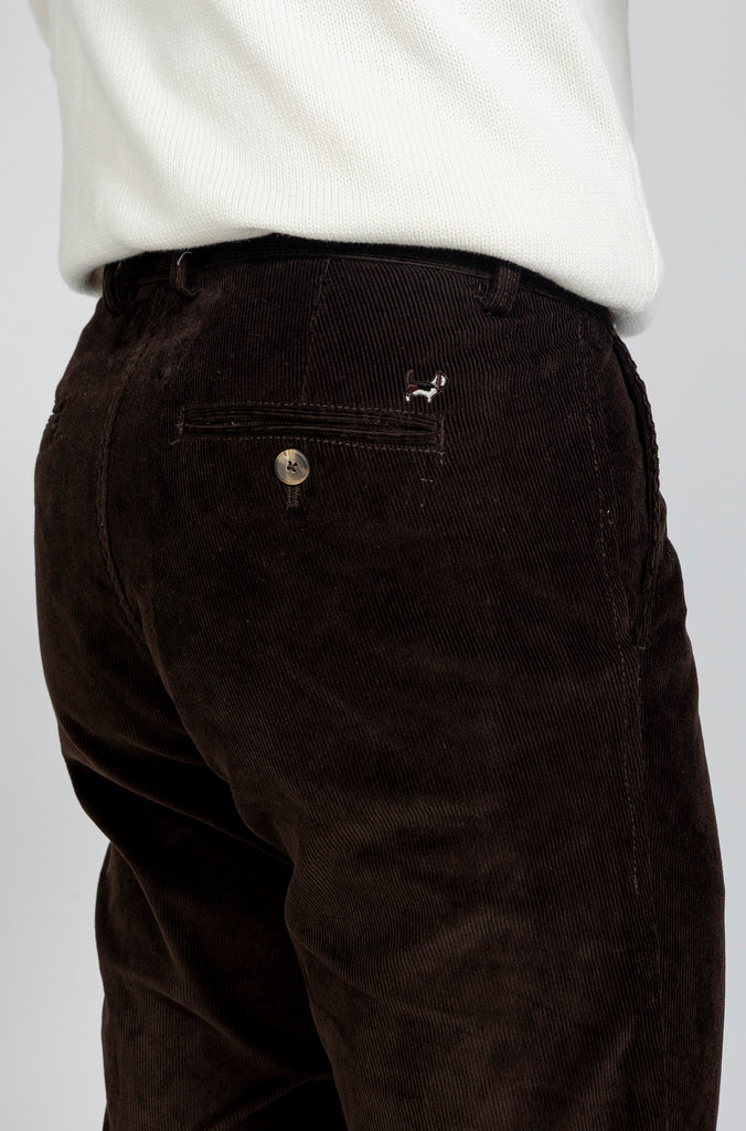 Pantalón Micropana Elástico Marrón