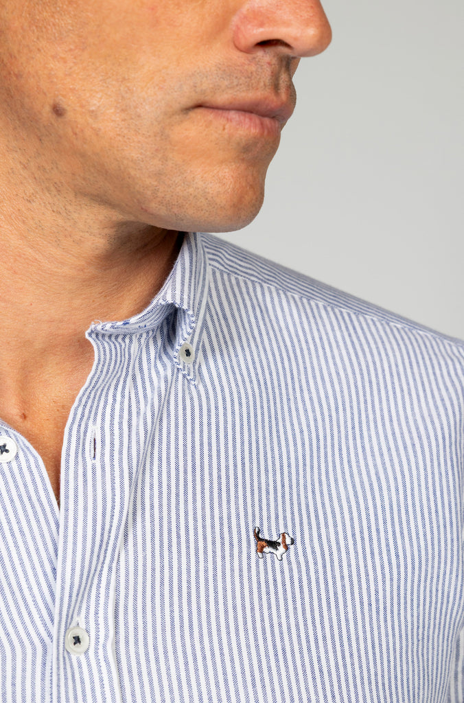 Camisa Raya Oxford Suavizada Marino