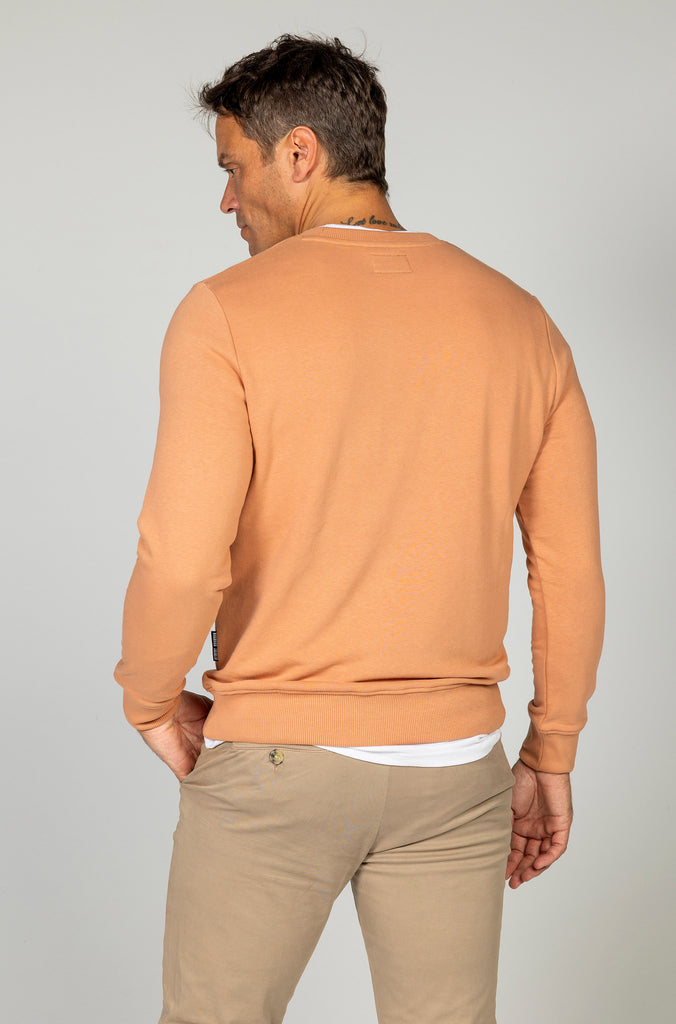 Sudadera Brandon letras relieve naranja bajo