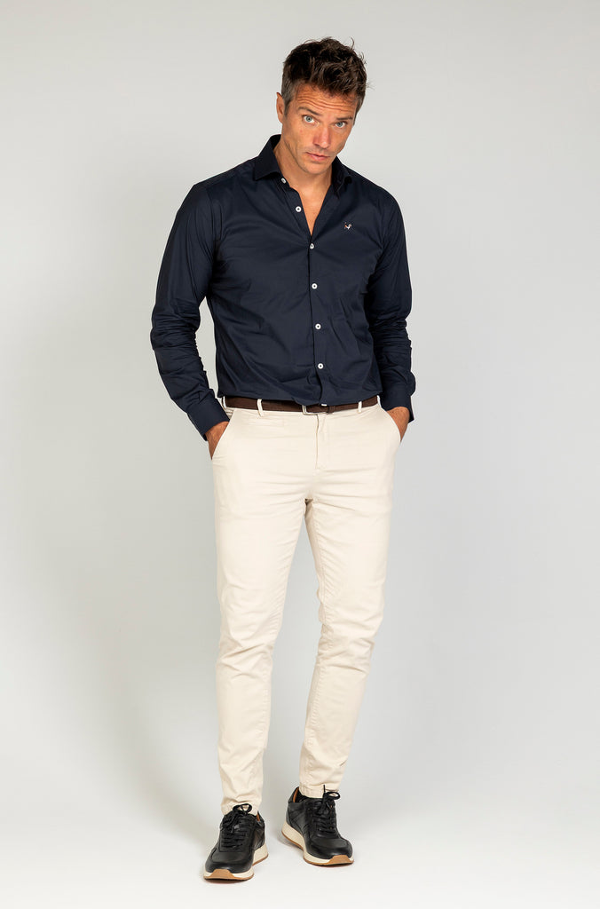 Camisa confort licra marino