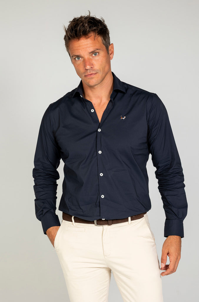 Camisa confort licra marino