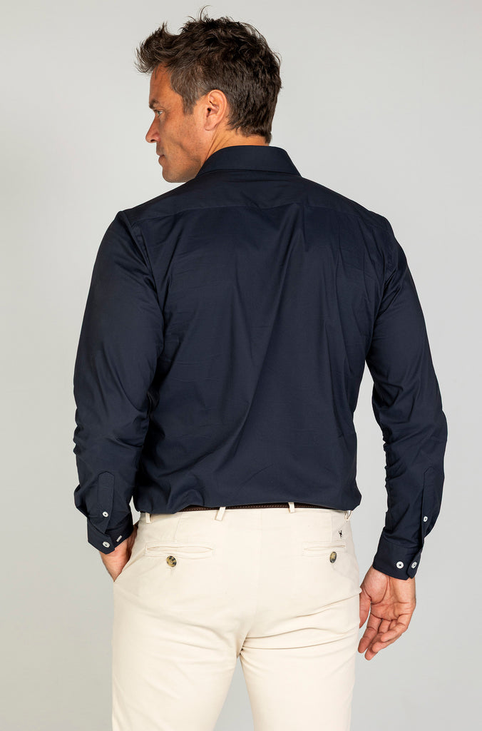 Camisa confort licra marino