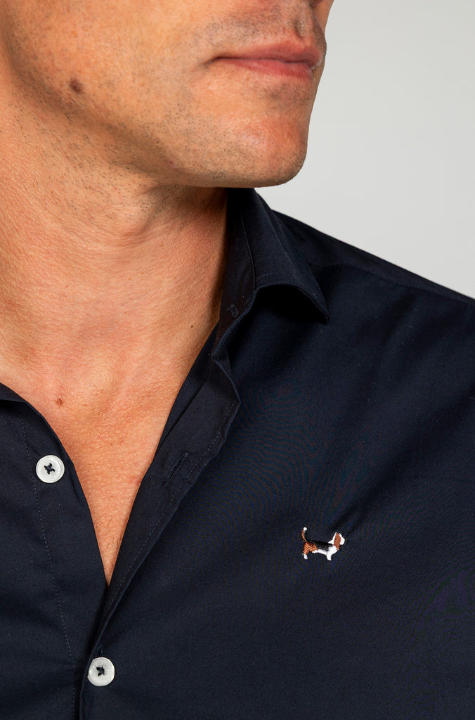 Camisa confort licra marino