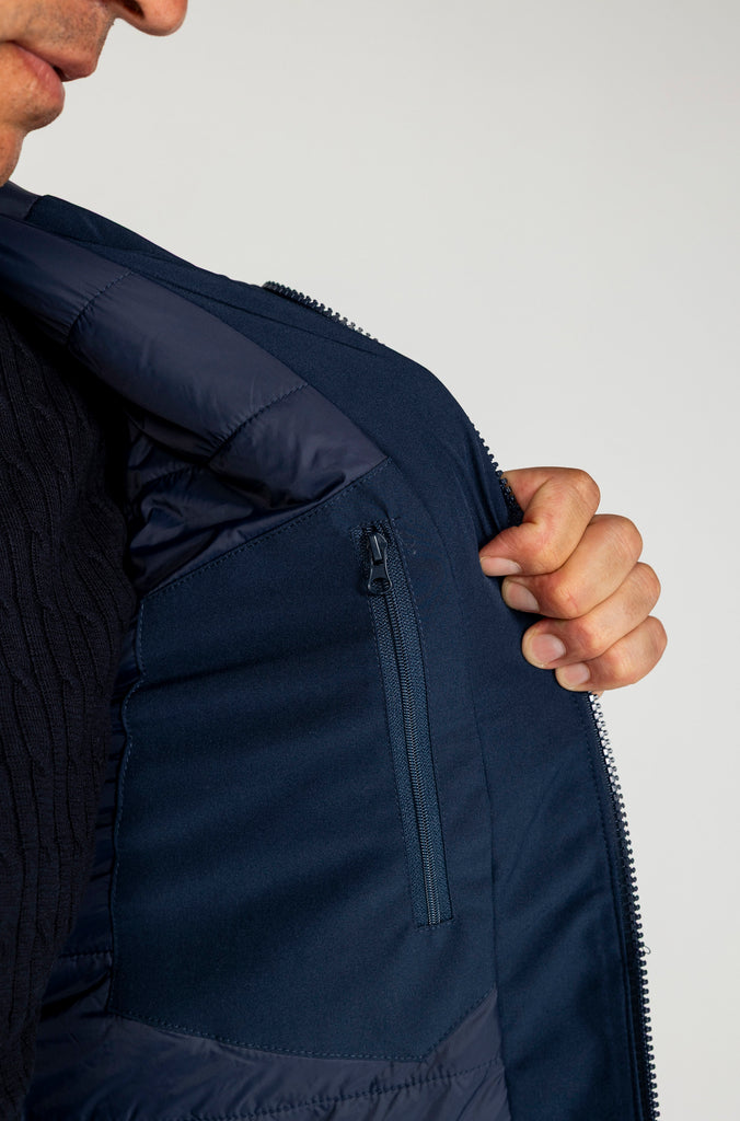 Parka Técnica Con Capucha Marino