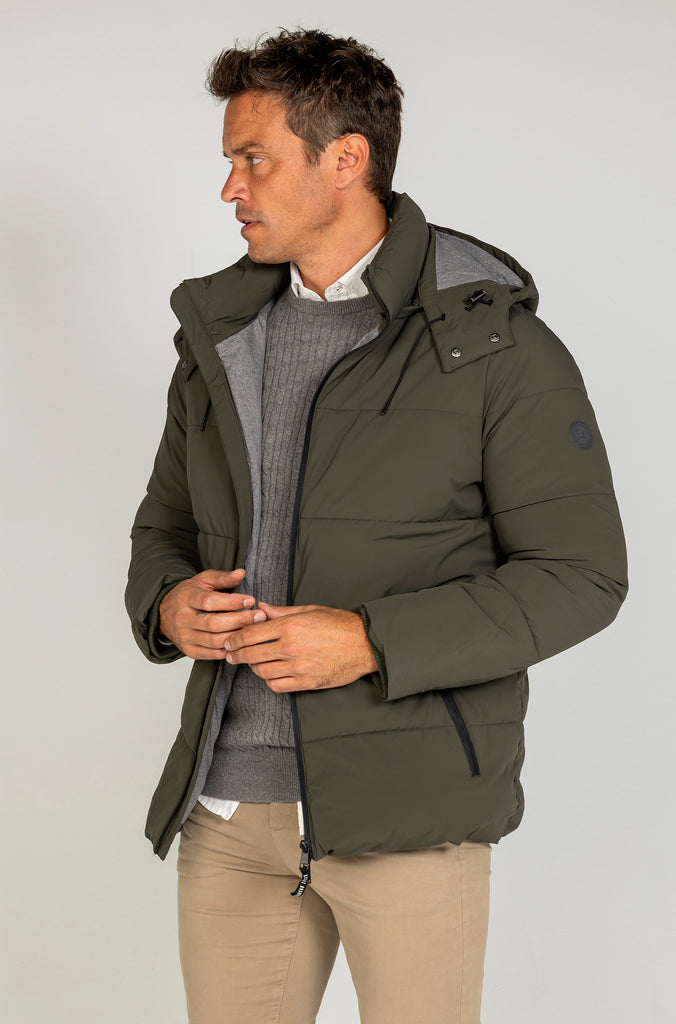 Parka Técnica Acolchada Verde Medio