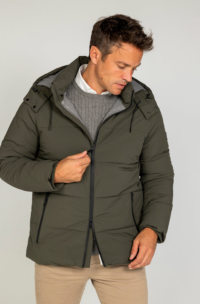 Parka Técnica Acolchada Verde Medio