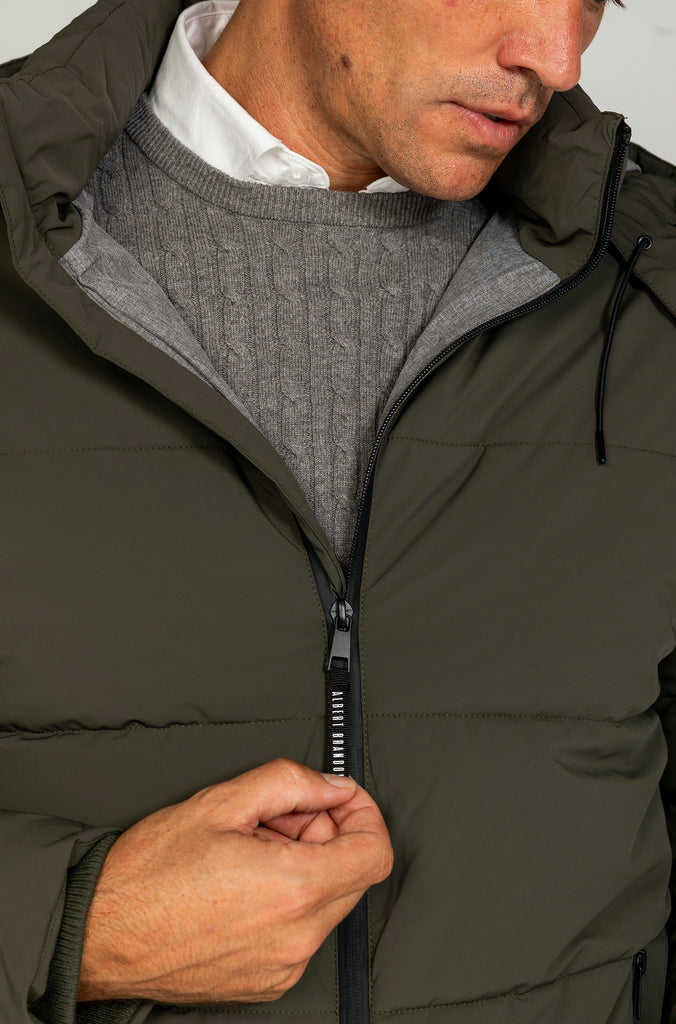 Parka Técnica Acolchada Verde Medio