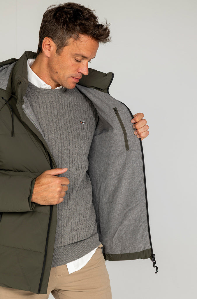 Parka Técnica Acolchada Verde Medio