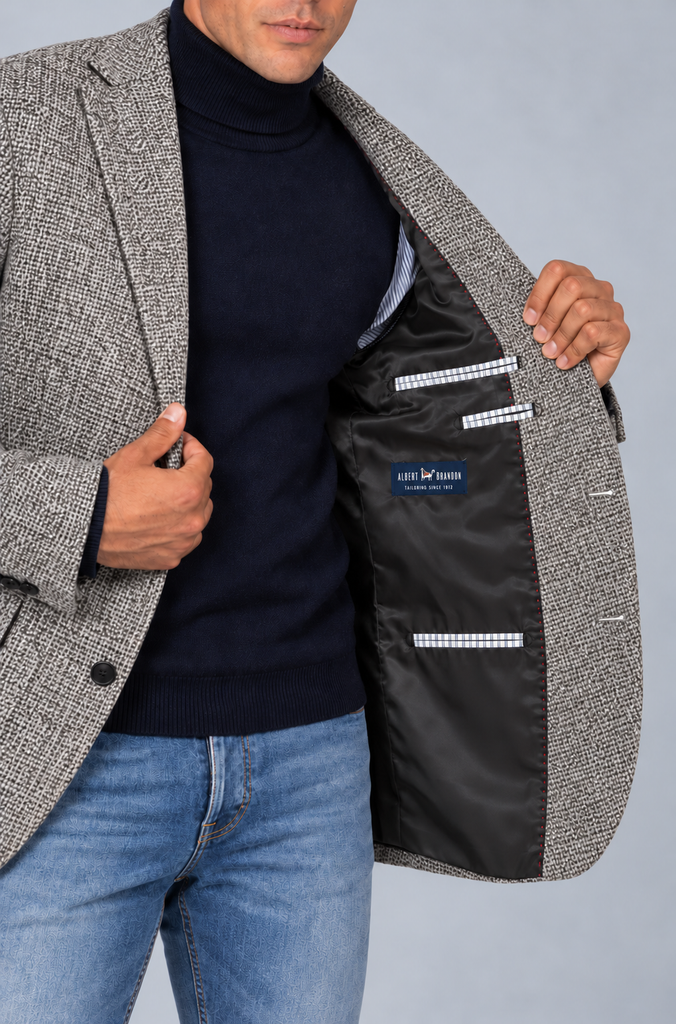 Americana Estructura Gris Lana 100%