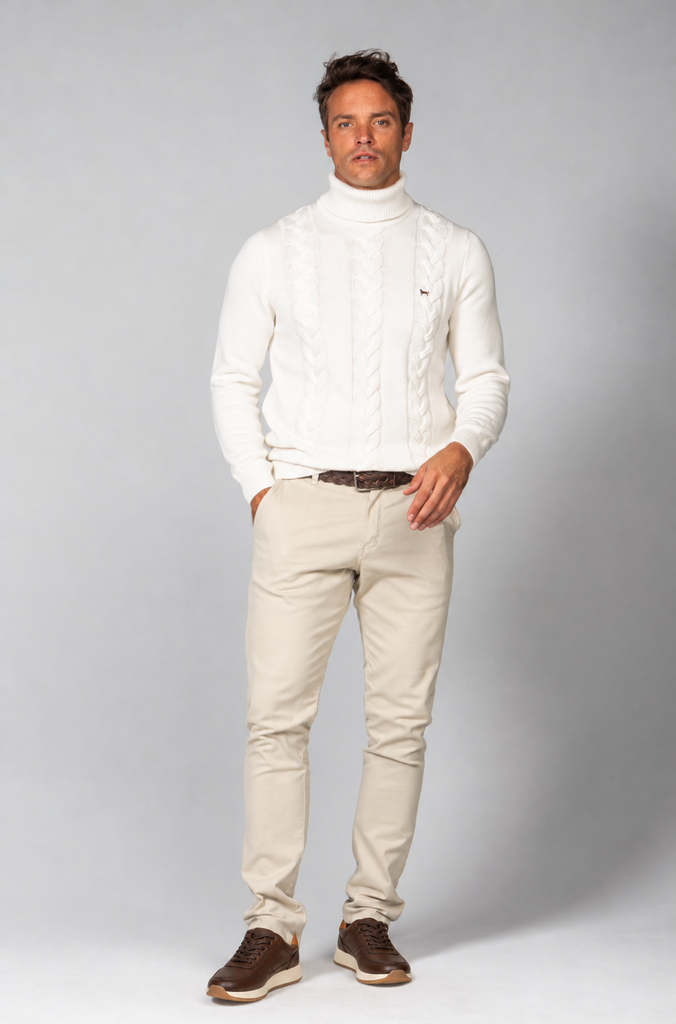 Jersey Nevada Cuello Cisne Blanco Roto
