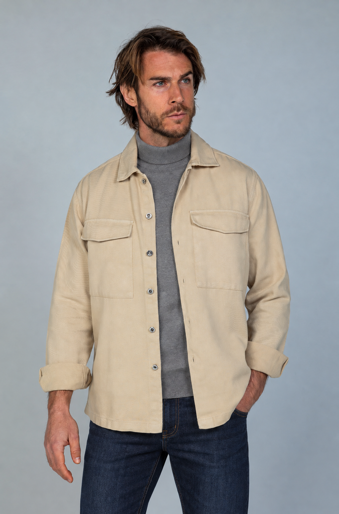 Sobrecamisa Tintada doble bolsillo Beige