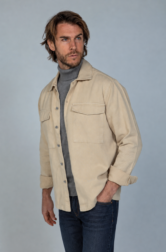 Sobrecamisa Tintada doble bolsillo Beige