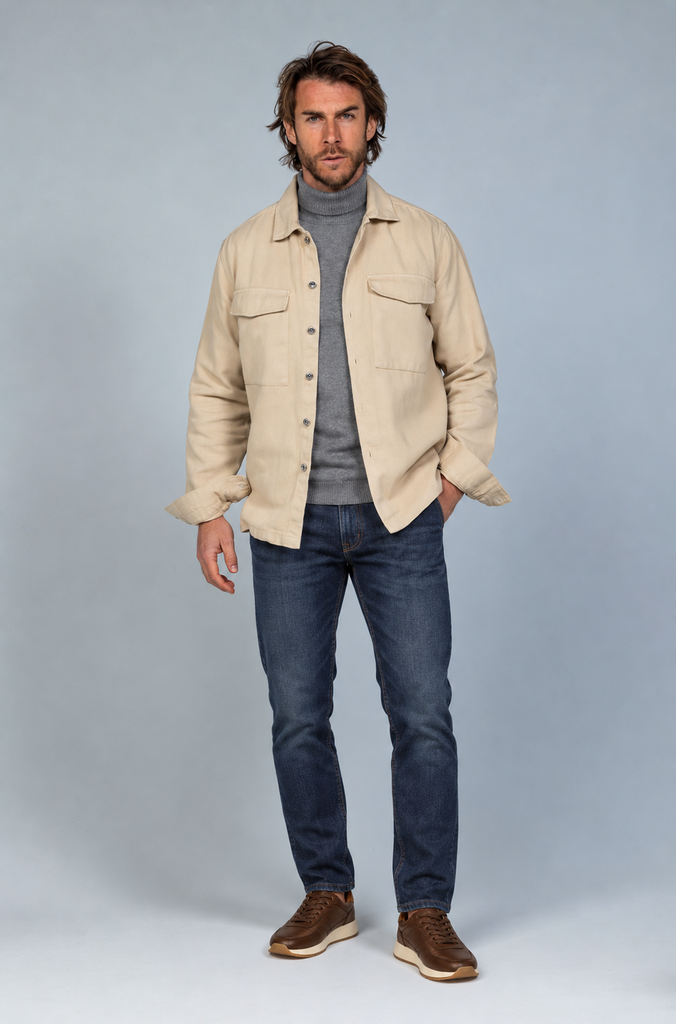 Sobrecamisa Tintada doble bolsillo Beige