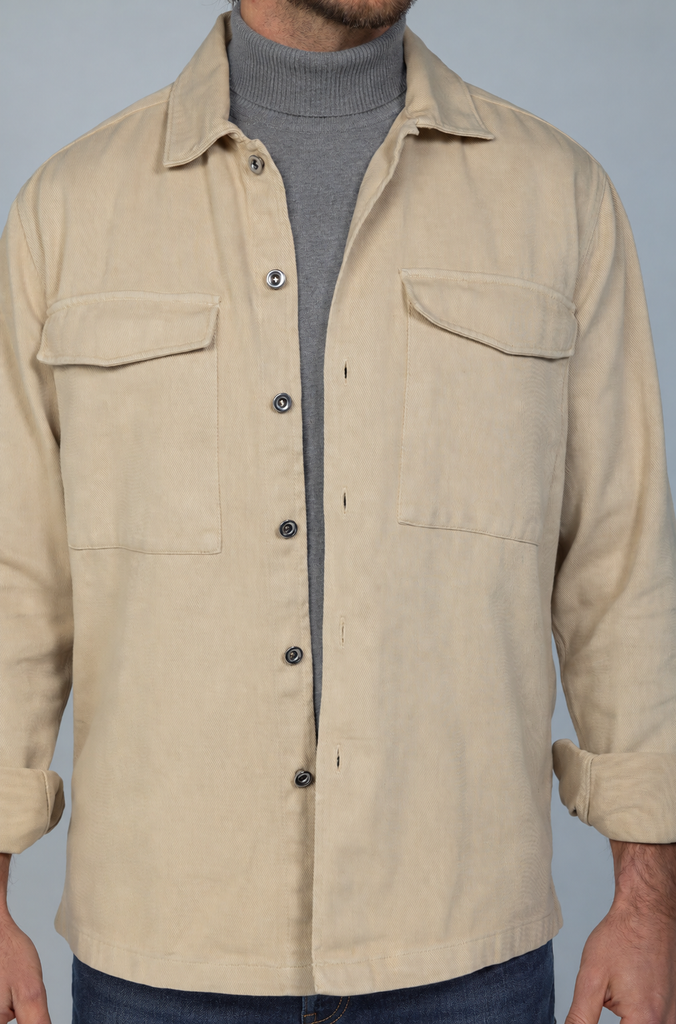 Sobrecamisa Tintada doble bolsillo Beige