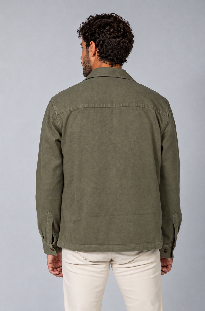 Sobrecamisa Sarga Tintada Verde