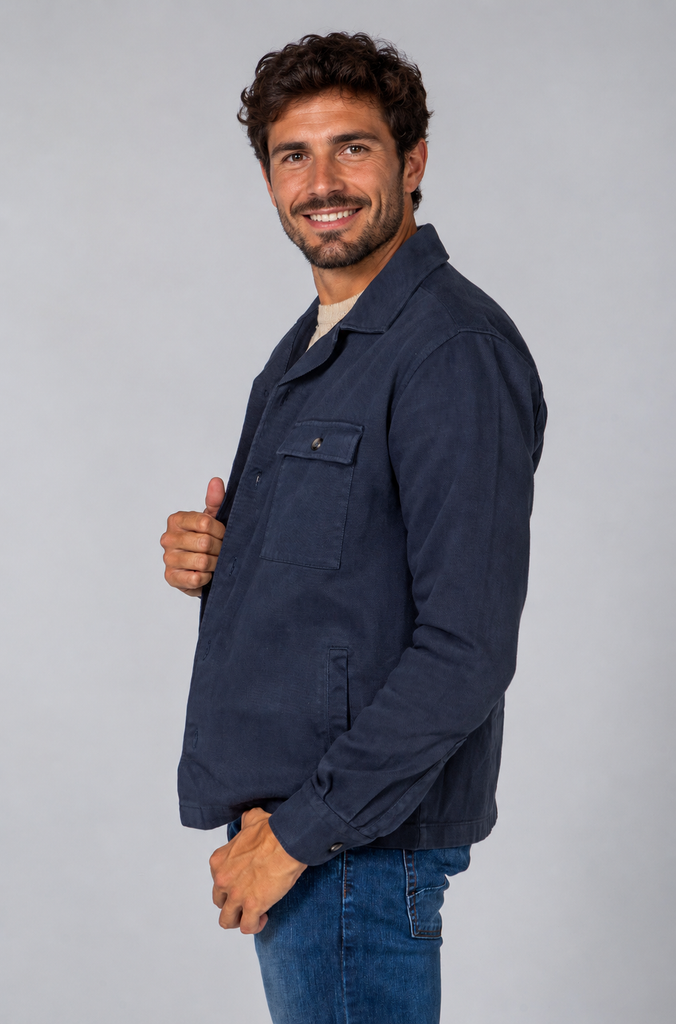 Sobrecamisa Sarga Tintada Marino