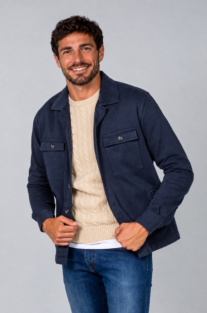 Sobrecamisa Sarga Tintada Marino