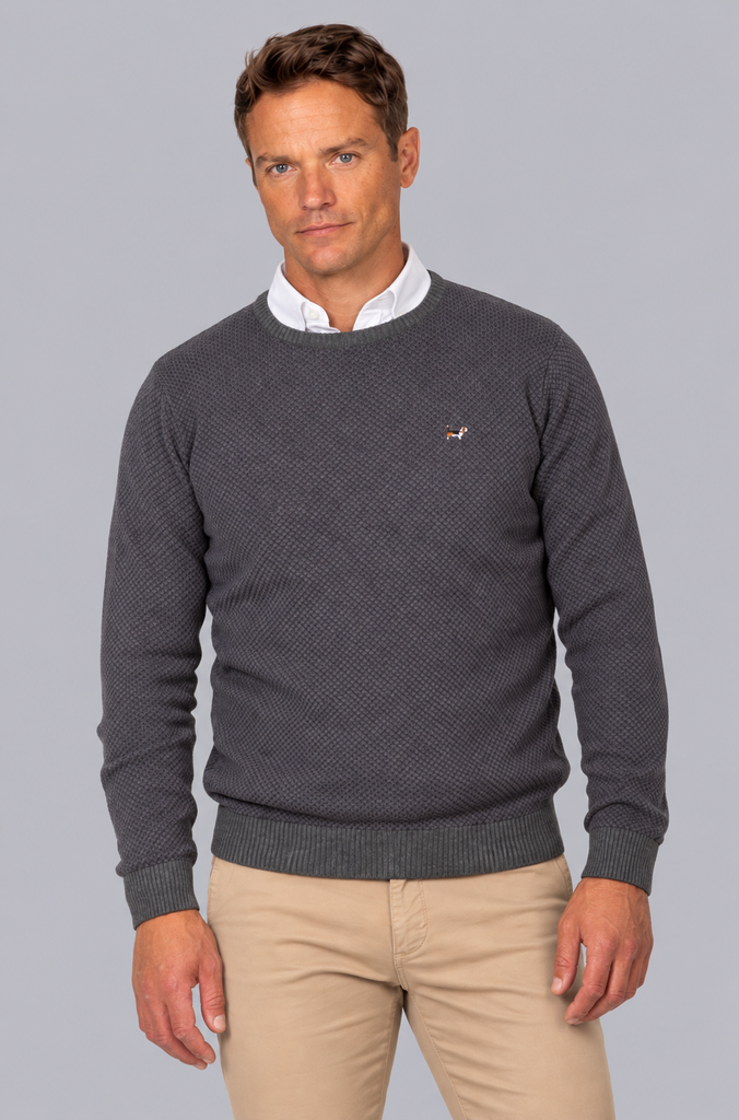 Jersey estructura combinado gris malva