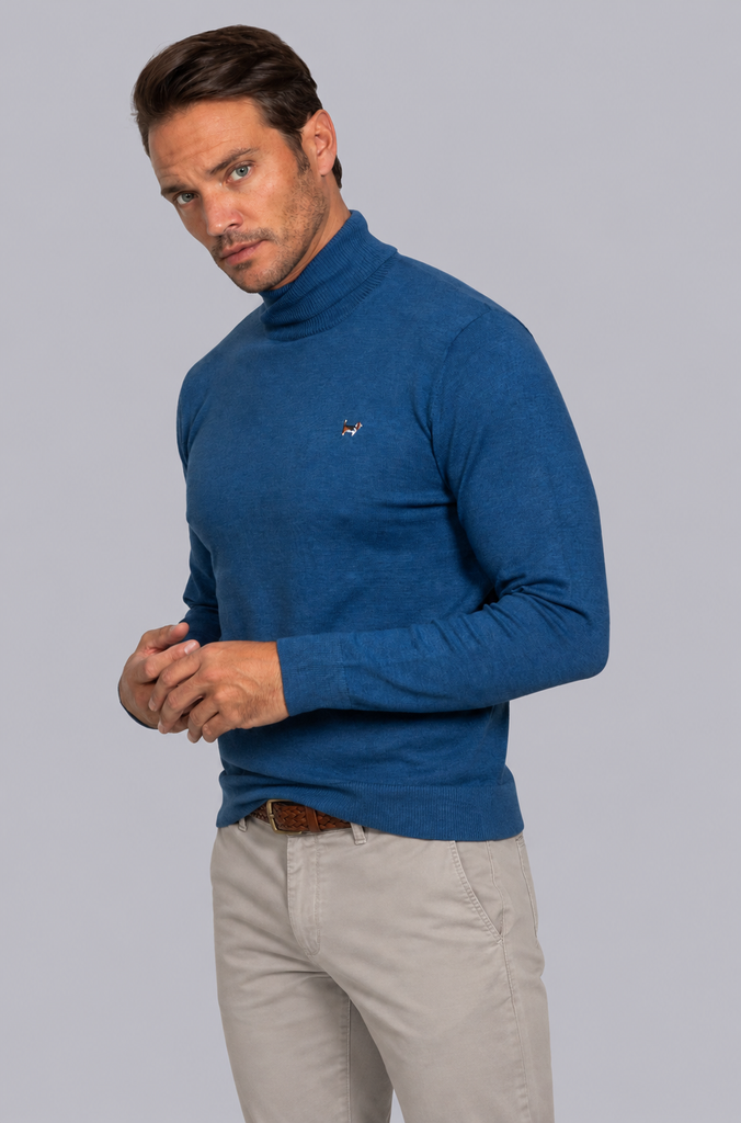 Jersey Cuello Cisne Azul índigo