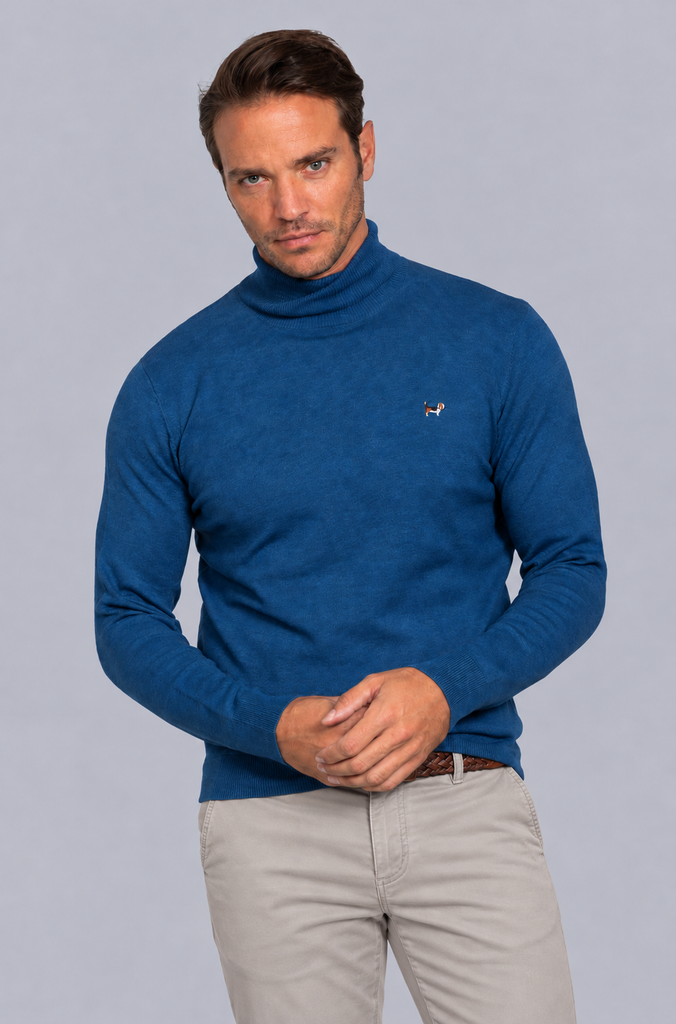 Jersey Cuello Cisne Azul índigo