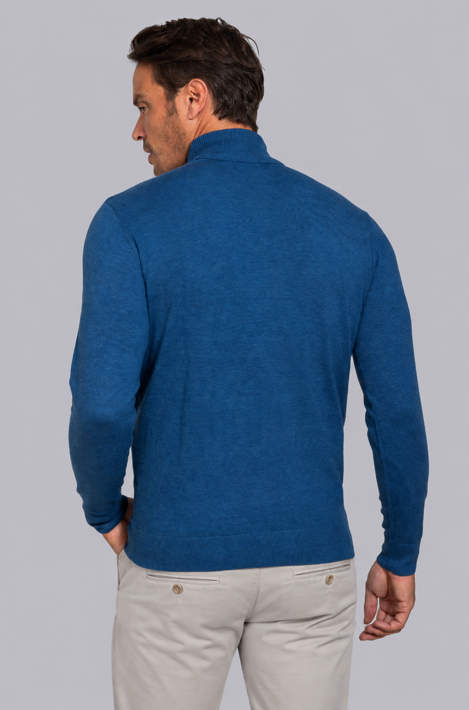 Jersey Cuello Cisne Azul índigo