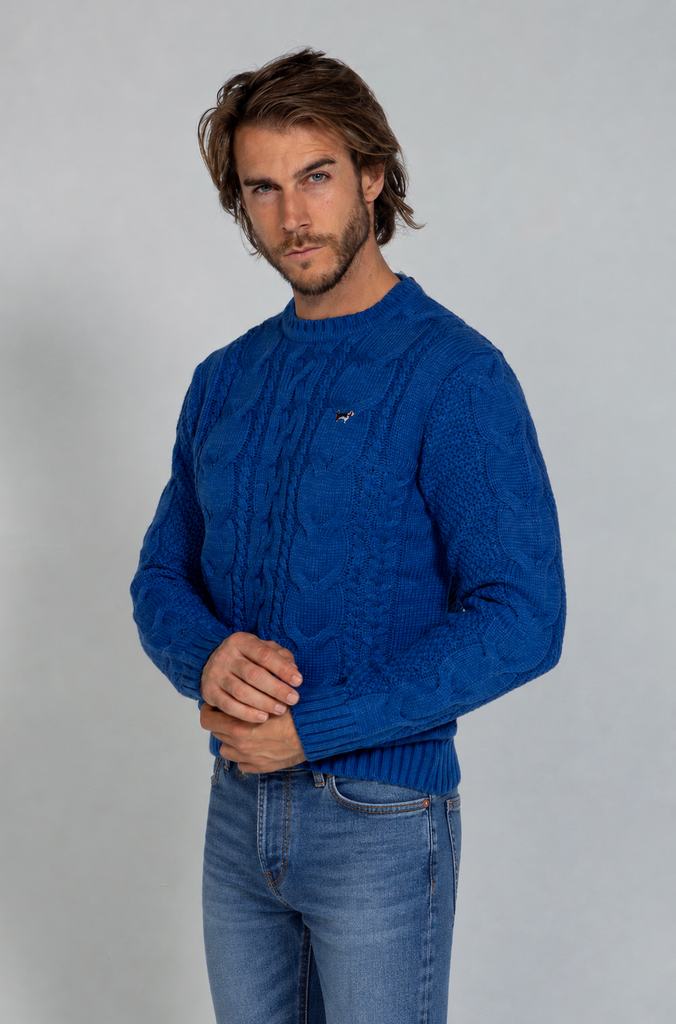 Jersey Ochos Trenzados Azul medio
