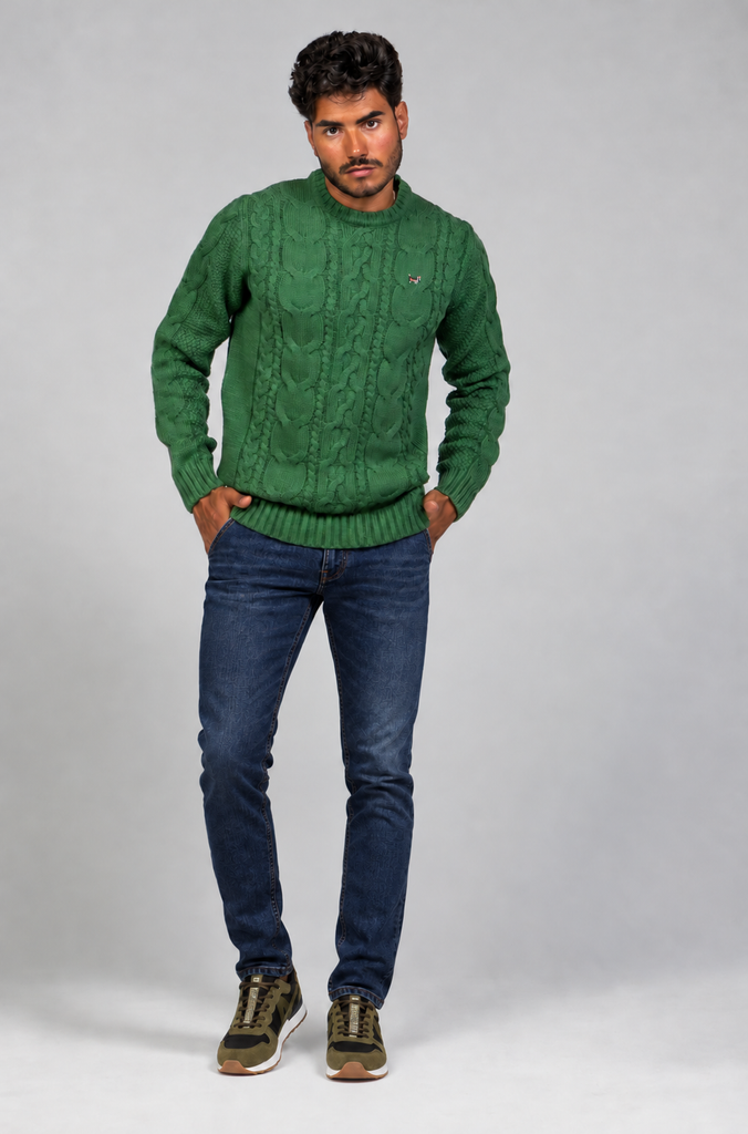 Jersey Ochos Trenzados Verde medio