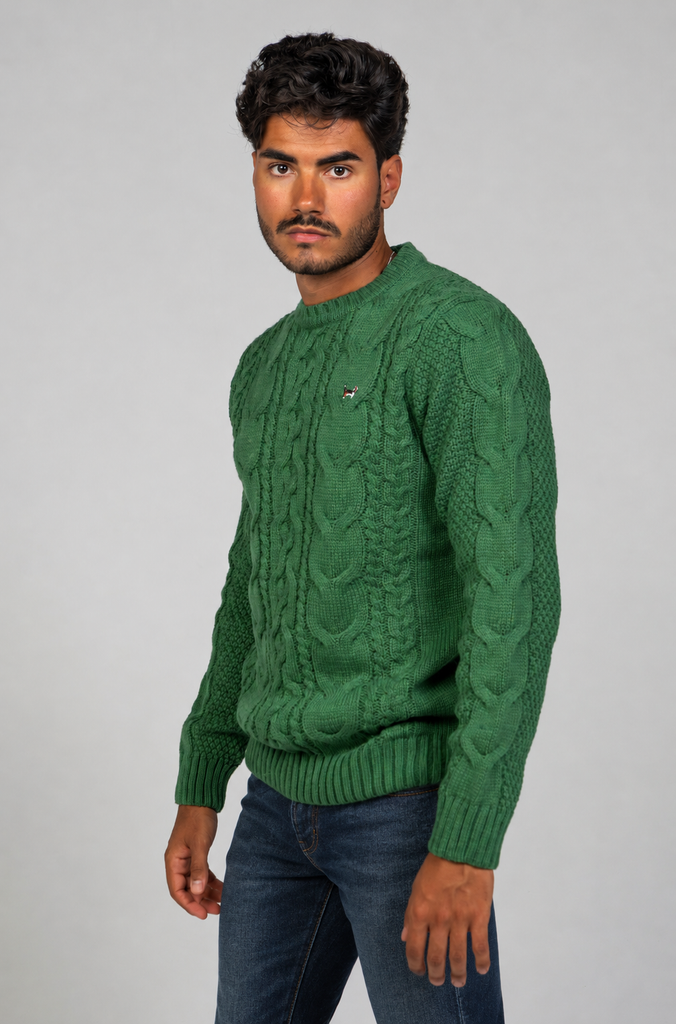 Jersey Ochos Trenzados Verde medio