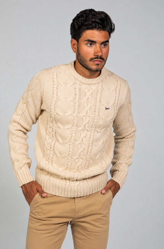Jersey Ochos Trenzados Beige
