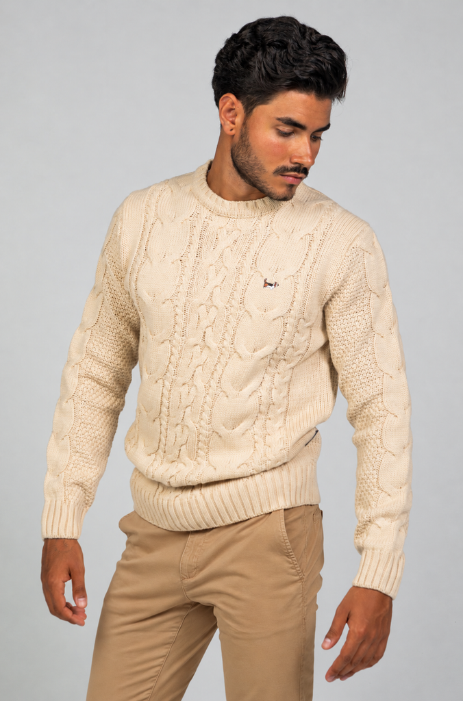 Jersey Ochos Trenzados Beige