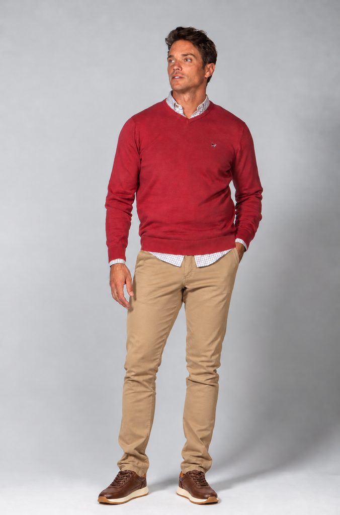 Jersey Básico cuello pico coral