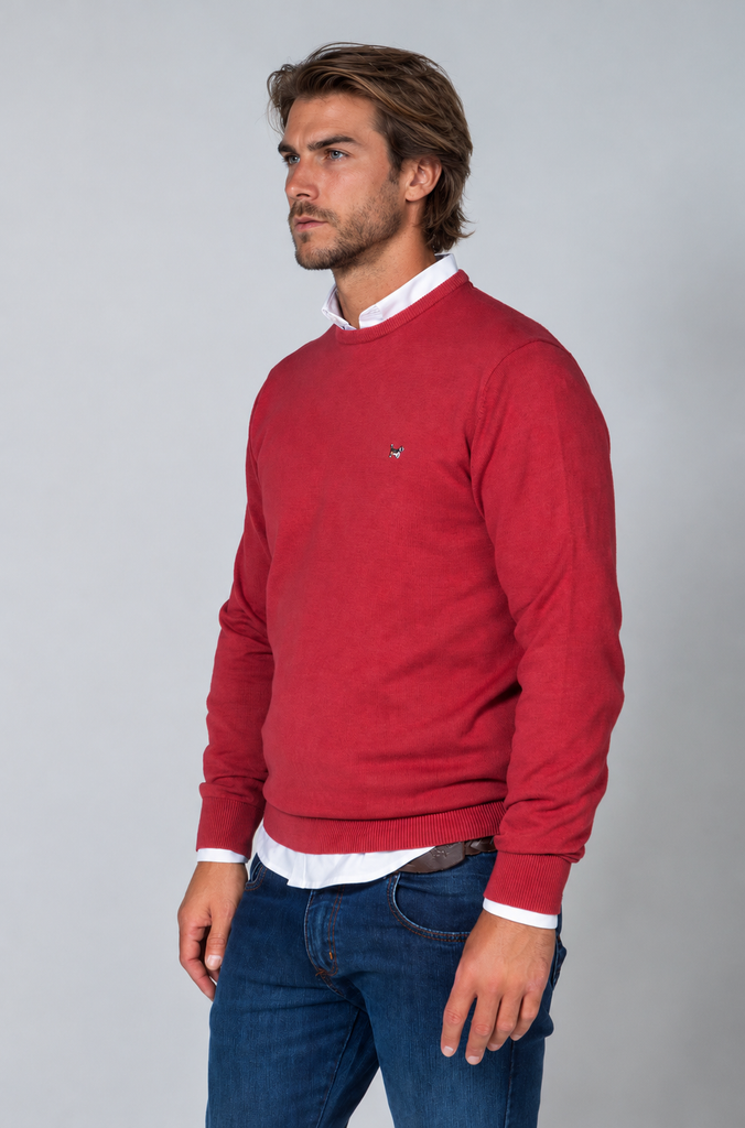 Jersey básico Cuello Caja Coral