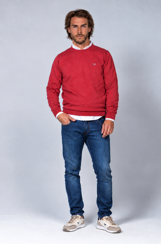 Jersey básico Cuello Caja Coral