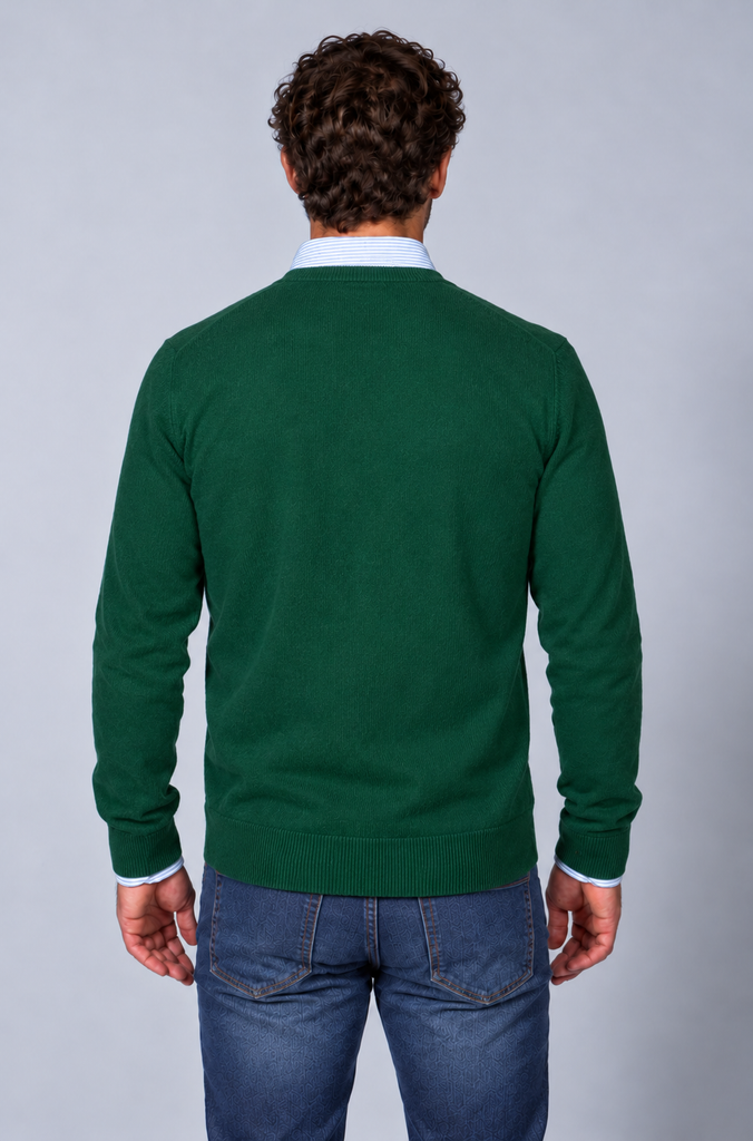 Jersey Básico cuello pico Verde Medio