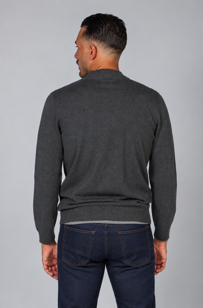 Jersey-Cárdigan Cremallera Gris Marengo