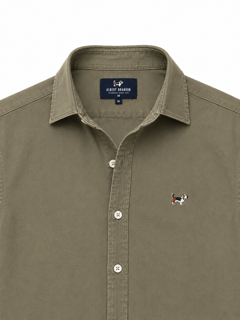 Camisa pique desgastada kaki