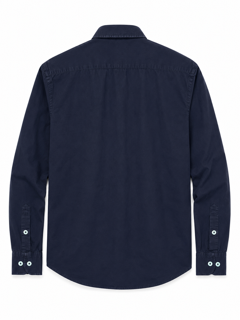 Camisa pique desgastada marino