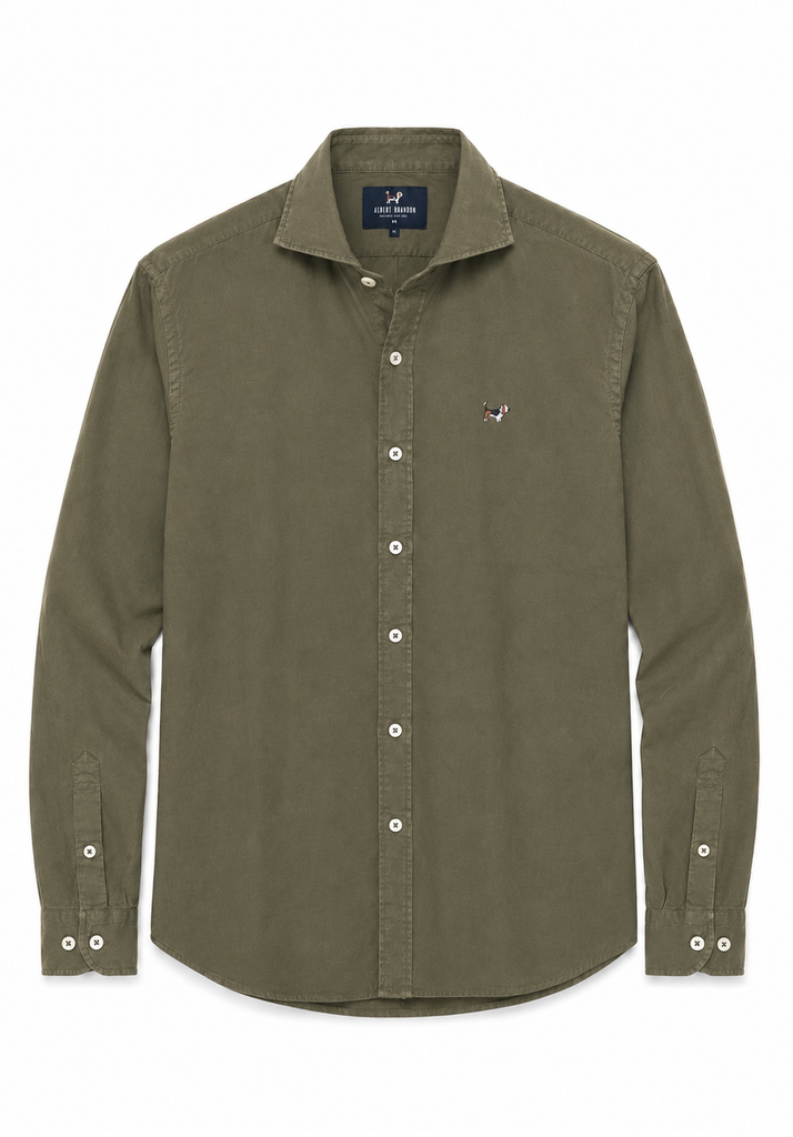 Camisa pique desgastada kaki
