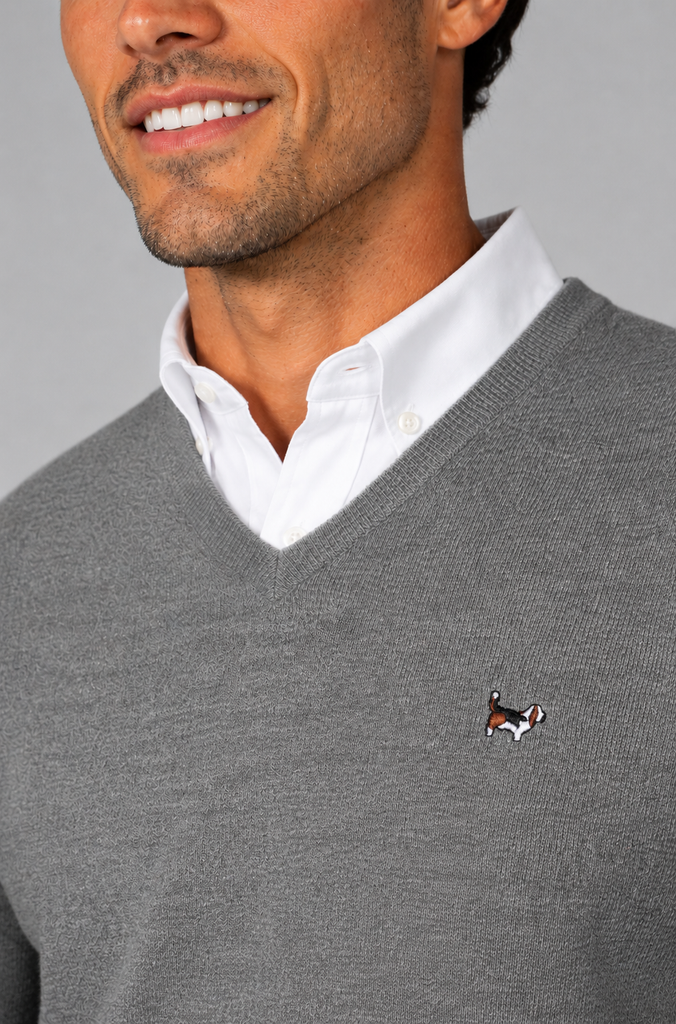 Jersey Básico cuello pico Gris Medio