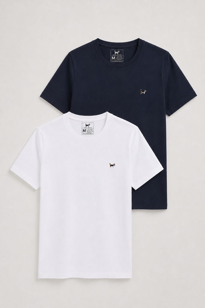 Pack camisetas básicas blanca y marino