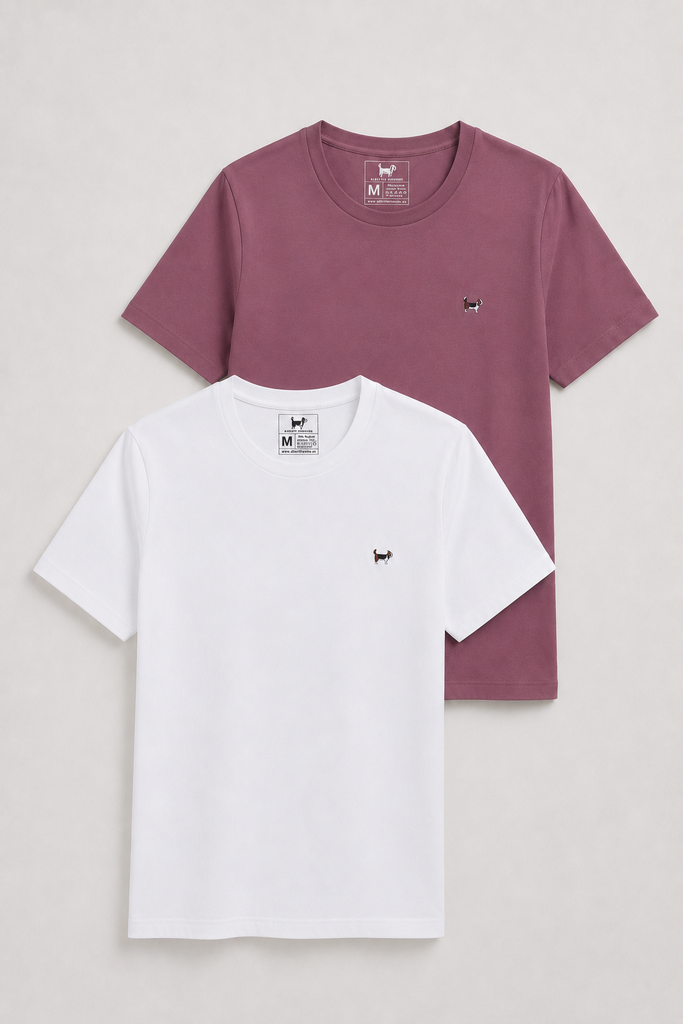 Pack camisetas básicas blanca y mauve