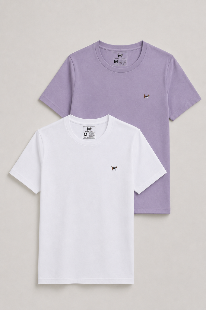 Pack camisetas básicas blanca y malva