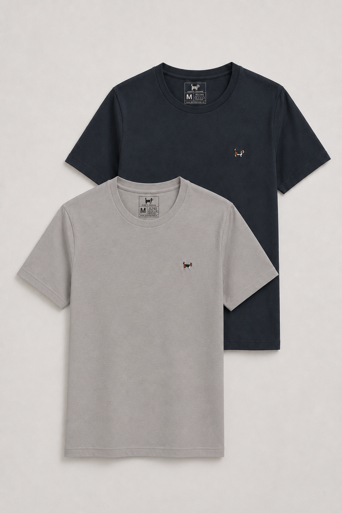 Pack camisetas básicas gris medio y gris plomo