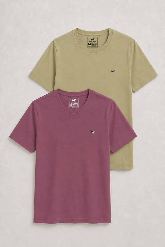 Pack camisetas básicas verde jade y mauve