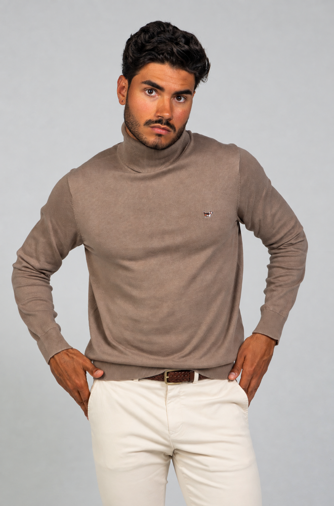 Jersey Cuello Cisne Marrón Medio