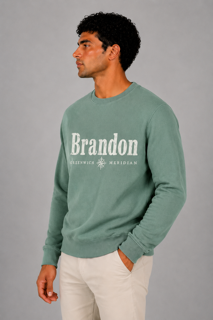 Sudadera vintage brandon greenwich meridian green