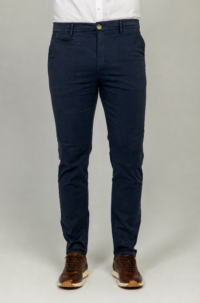 Pantalón Chino Elástico Regular Marino
