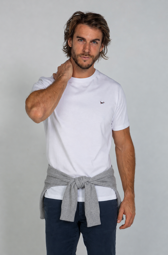 Pack tres camisetas básicas blanca, marino y mauve