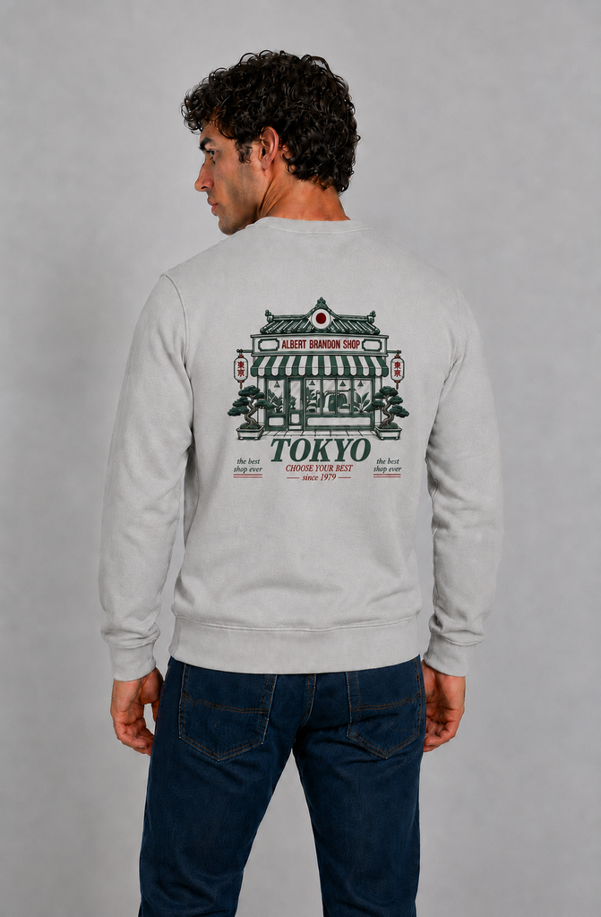Sudadera Tokyo shop gris piedra